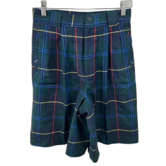 Greg Adams Vintage Plaid Tartan High Waisted Shorts NWT Size 8 - Picture 1 of 15